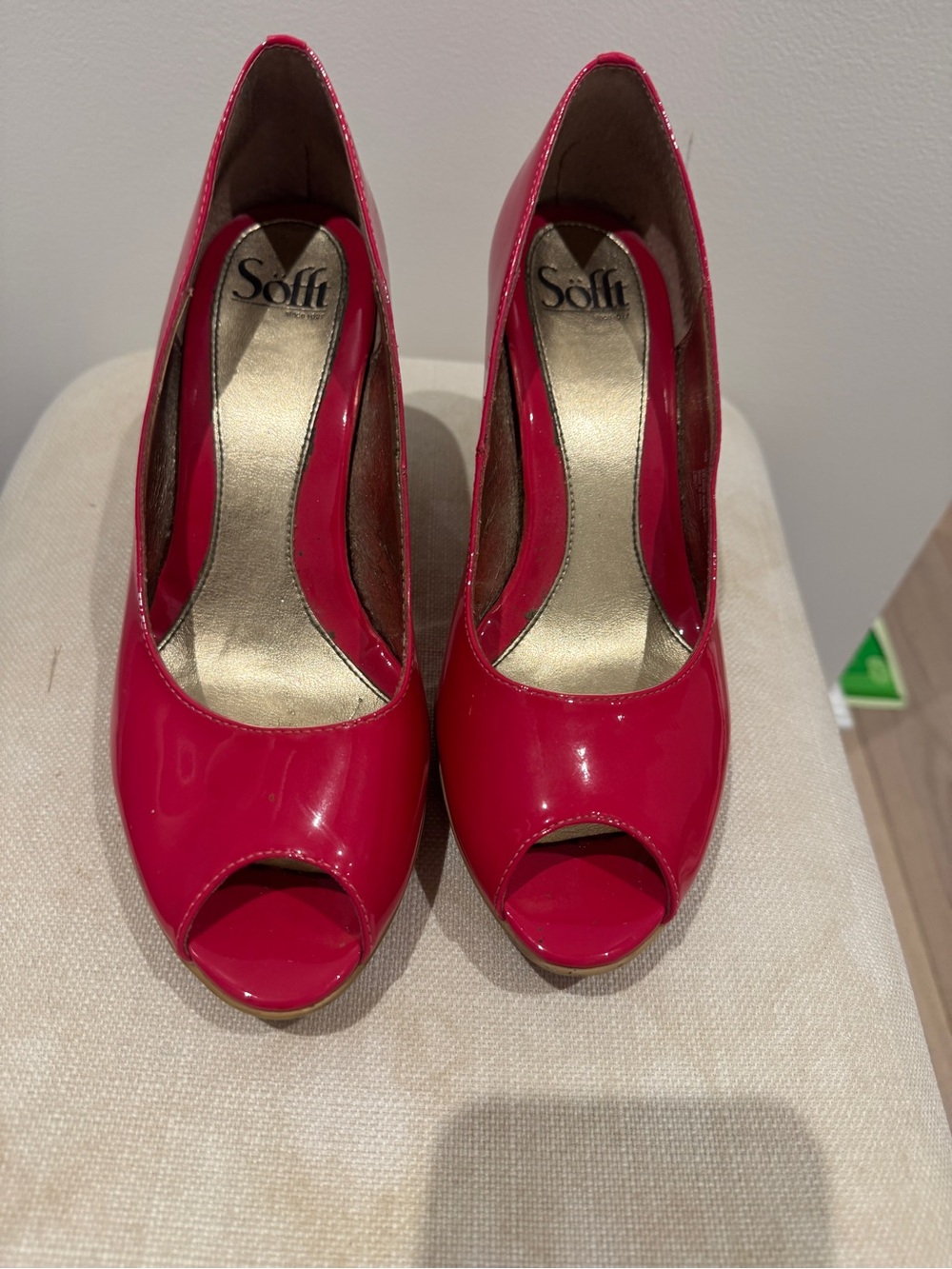 Sofft Women's Hot Pink Patent Peep-Toe Pumps